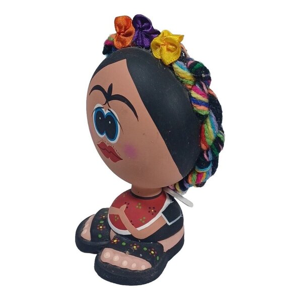 Unique Terracotta Clay Frida Kahlo Angel  Figurine  Hand Painted Mexico … - Picture 5 of 10